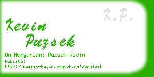 kevin puzsek business card